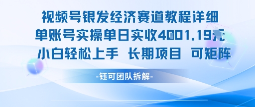 视频号银发经济赛道单账号实操单日实收1k+，小白轻松上手长期项目-AI学习资源网