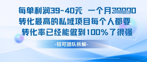 每单利润40一个月7k+转化最高的私域项目，每个人都要的产品转化率已经能做到100%-AI学习资源网