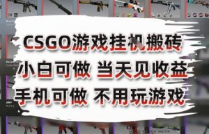 CSGO游戏挂G搬砖,小白纯手机即可操作,不用电脑打游戏,日入3张+,副业网创项目【揭秘】-AI学习资源网