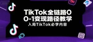 TikTok全链路0-1变现路径教学,入局TikTok必学内容-AI学习资源网