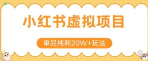 小红书卖虚拟产品,单品纯利20W+玩法分享,4节系列课程-AI学习资源网