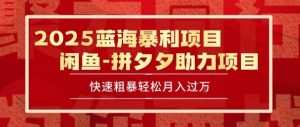 2025 最新闲鱼蓝海暴利项目 快速粗暴让你月入过1W不是梦,保姆级教程【揭秘】-AI学习资源网