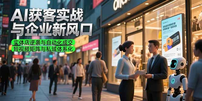 AI获客实战与企业新风口，实体店逆袭与自动化成交 短视频矩阵与私域体系化-AI学习资源网