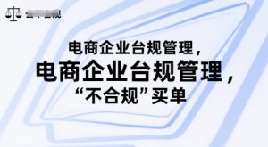 电商企业台规管理,别让你的公司为“不合规”买单-AI学习资源网
