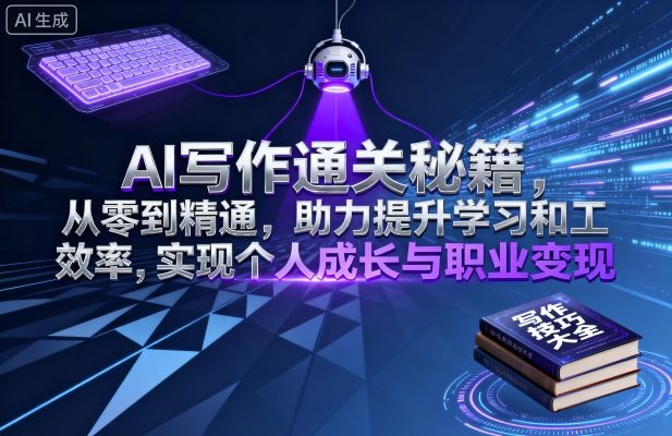 AI写作通关秘籍，从零到精通，助力提升学习和工作效率，实现个人成长与职业变现-AI学习资源网