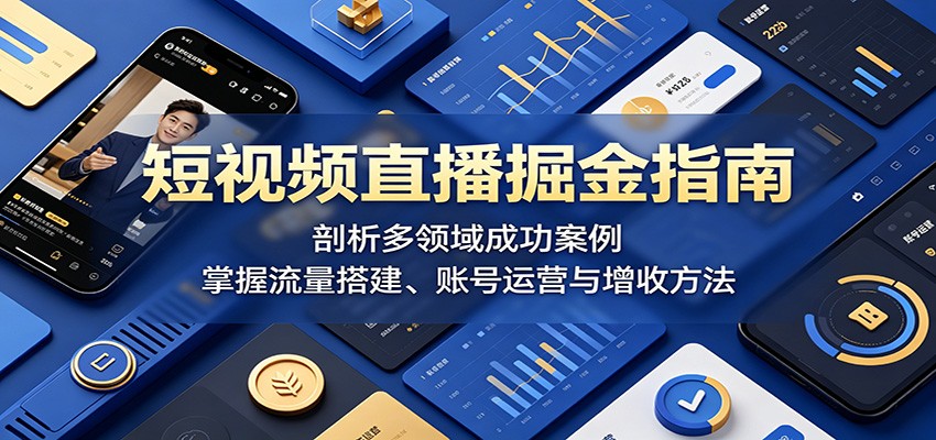短视频直播掘金指南:剖析多领域成功案例,掌握流量搭建、账号运营与增收方法-AI学习资源网