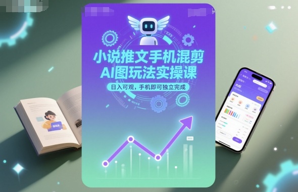 小说推文手机混剪AI图玩法实操课，日入可观，手机即可独立完成-AI学习资源网