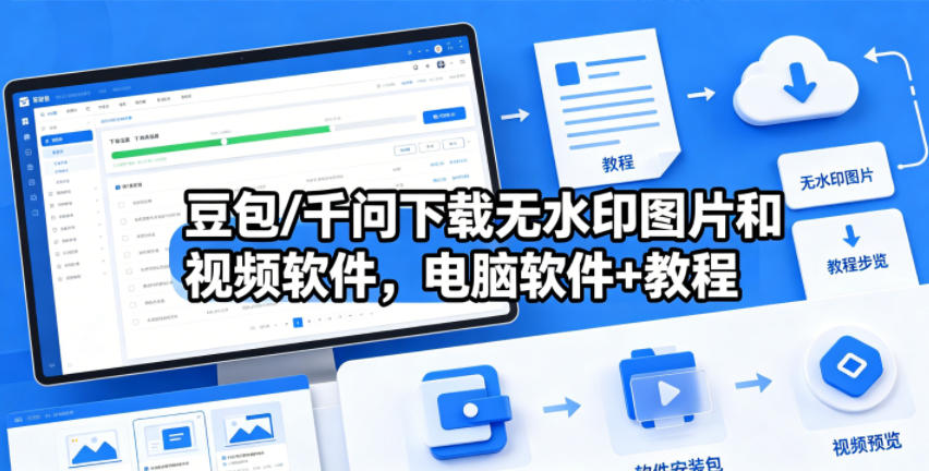 豆包/千问下载无水印图片和视频软件，电脑软件+教程-AI学习资源网