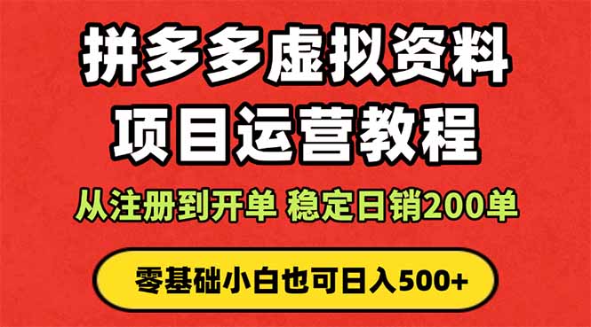 拼多多开店运营课程： 蓝海变现玩法，轻松实现睡后收入 零基础小白也可…-AI学习资源网