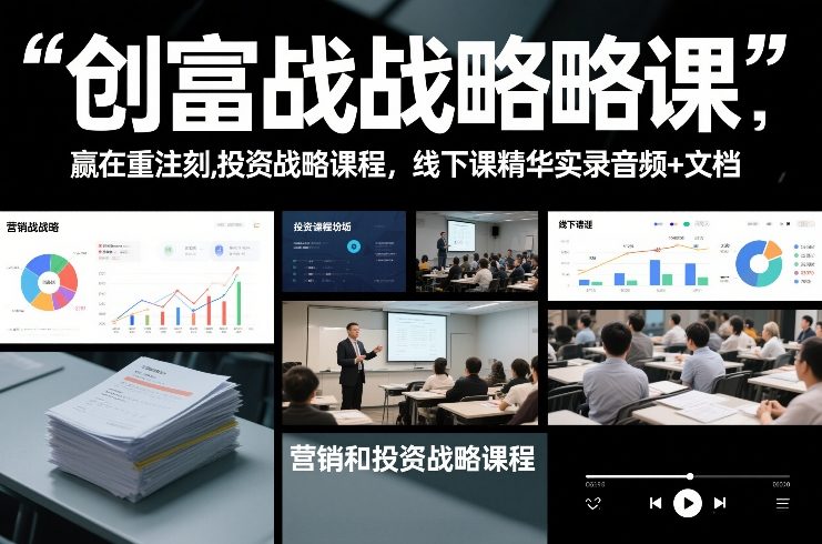 创富战略课，赢在重注时刻，营销和投资战略课程，线下课精华实录音频+文档-AI学习资源网