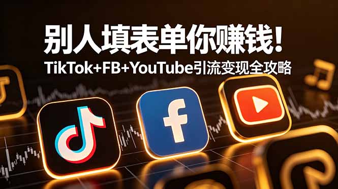 别人填表单你赚钱!TikTok+FB+YouTube 引流变现全攻略【原创双语字幕】-AI学习资源网