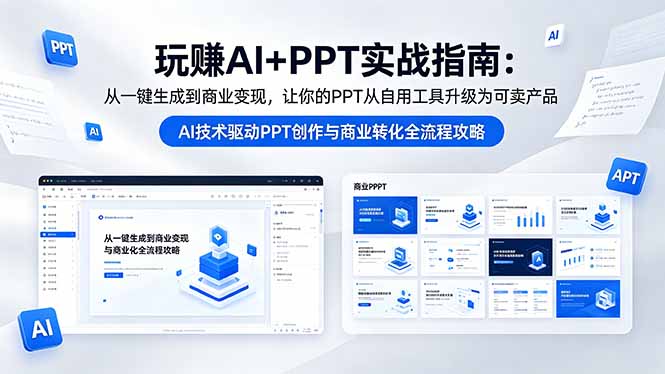 玩赚AI+PPT实战指南-更新5月13：从一键生成到商业变现，让你的PPT从自用工具升级为可卖产品-AI学习资源网