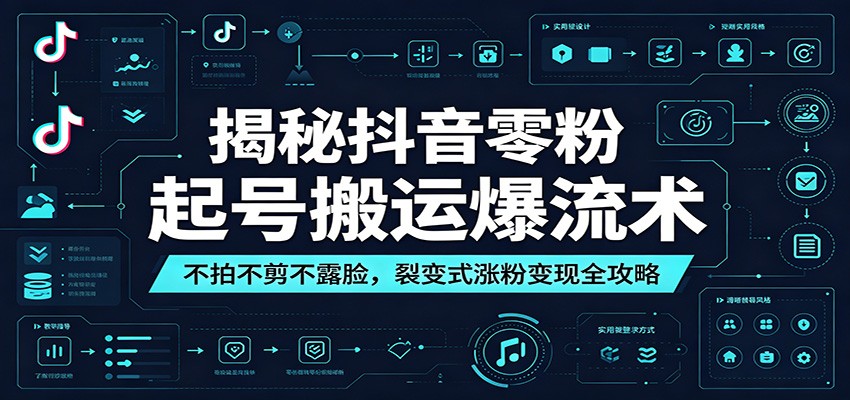 揭秘抖音零粉起号搬运爆流术：不拍不剪不露脸，裂变式涨粉变现全攻略-AI学习资源网