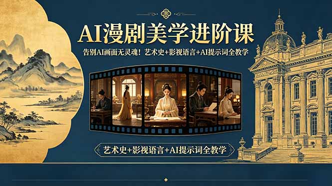 告别AI画面无灵魂！AI漫剧美学进阶课-更新，艺术史+影视语言+AI提示词全教学-AI学习资源网