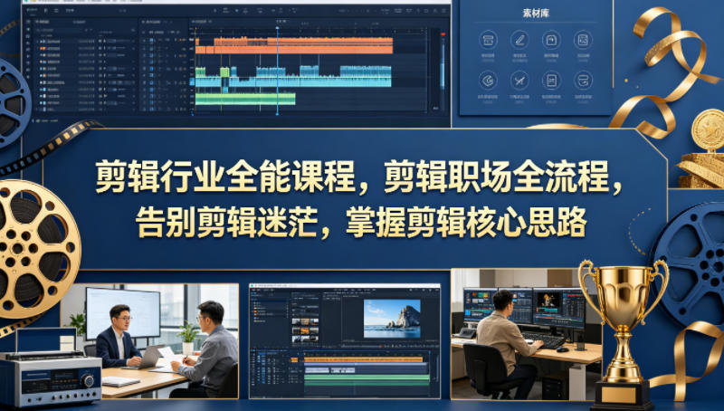 剪辑行业全能课程，剪辑职场全流程，告别剪辑迷茫，掌握剪辑核心思路-AI学习资源网