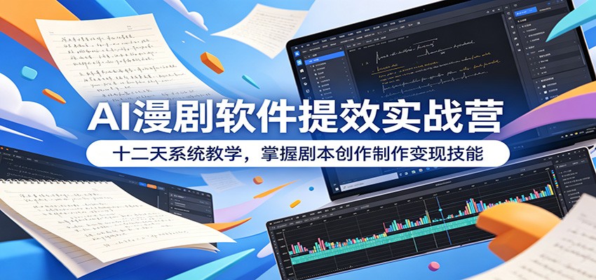 AI漫剧软件提效实战营：十二天系统教学，掌握剧本创作制作变现技能-AI学习资源网