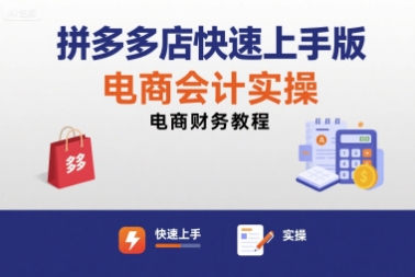 拼多多店快速上手版电商会计实操-电商财务教程-AI学习资源网