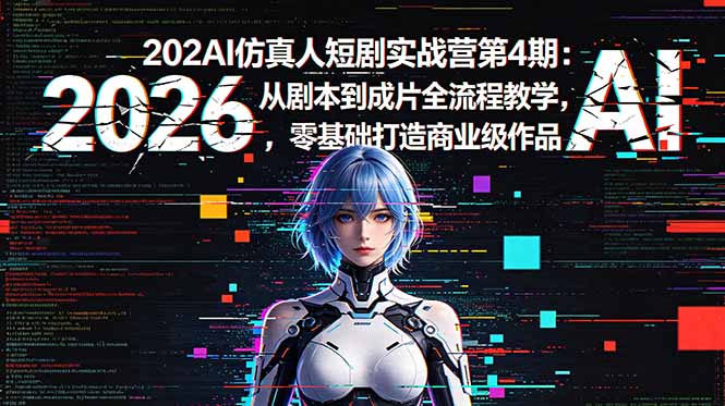 2026AI仿真人短剧实战营第4期：从剧本到成片全流程教学，零基础打造商业级作品-AI学习资源网