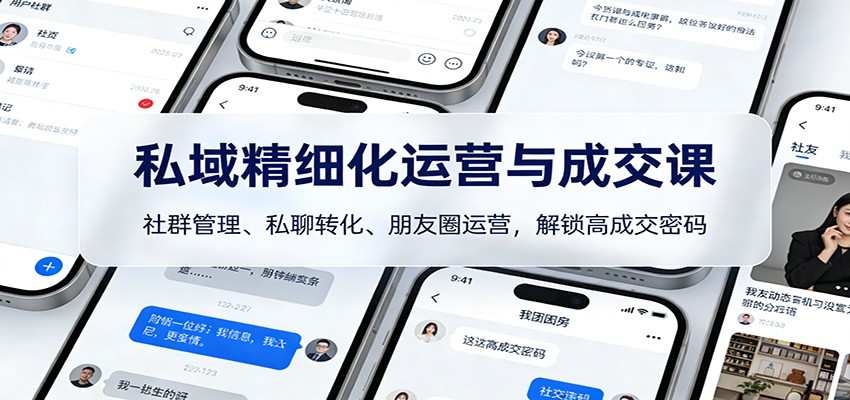 私域精细化运营与成交课：社群管理、私聊转化、朋友圈运营，解锁高成交密码-AI学习资源网