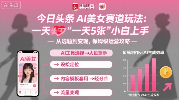 今日头条AI美女赛道玩法，一天轻松5张，小白轻松上手-AI学习资源网