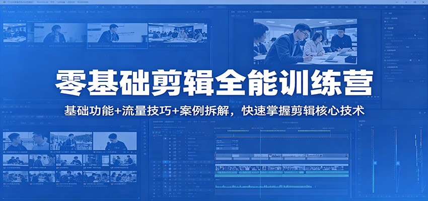 零基础剪辑全能训练营：基础功能+流量技巧+案例拆解，快速掌握剪辑核心技术-AI学习资源网