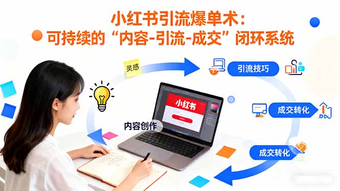 小红书引流爆单术：构建一套低成本 可持续的“内容-引流-成交”闭环系统-AI学习资源网