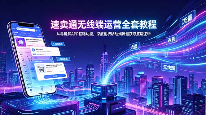 速卖通无线端运营全套教程，从零讲解APP基础功能，深度剖析移动端流量获取底层逻辑-AI学习资源网