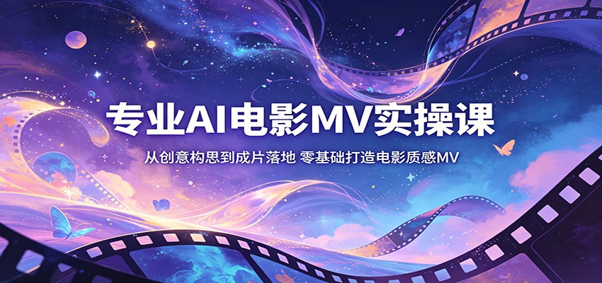 专业AI电影MV实操课：从创意构思到成片落地，零基础打造电影质感MV-AI学习资源网