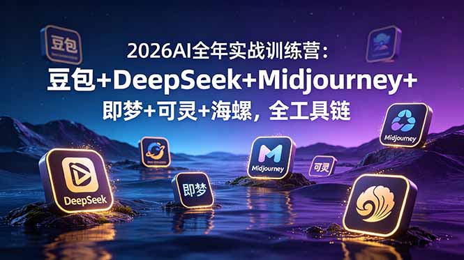 2026AI全年实战训练营：豆包+DeepSeek+Midjourney+即梦+可灵+海螺，全工具链-AI学习资源网