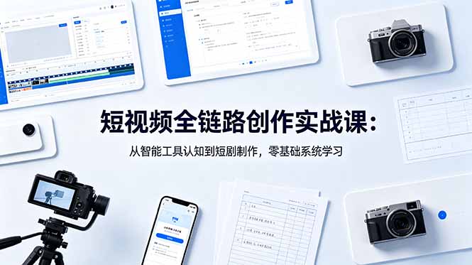 短视频全链路创作实战课:从智能工具认知到短剧制作,零基础系统学习-AI学习资源网