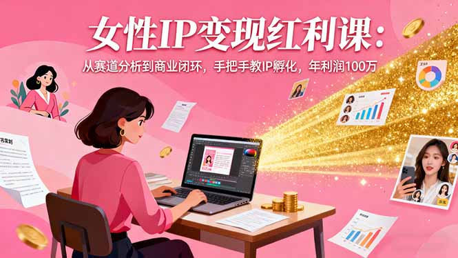 女性IP变现红利课：从赛道分析到商业闭环，手把手教IP孵化，年利润100万-AI学习资源网