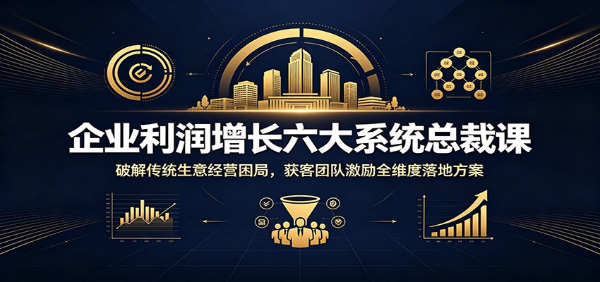 企业利润增长六大系统总裁课：破解传统生意经营困局，获客团队激励全维度落地方案-AI学习资源网