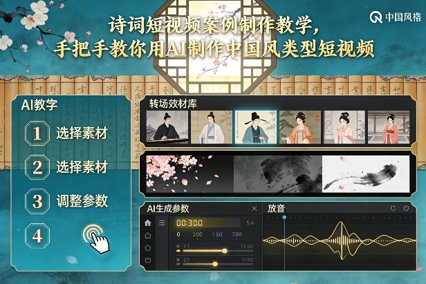 古诗词短视频案例制作教学，手把手教你用AI制作中国风类型短视频-AI学习资源网