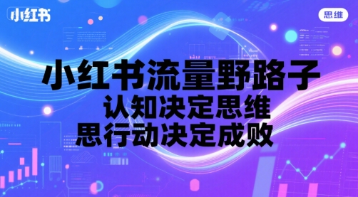 小红书流量野路子，认知决定思维，思维决定行动，行动决定成败-AI学习资源网