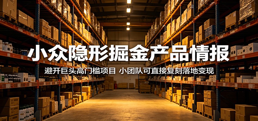 小众隐形掘金产品情报:避开巨头高门槛项目,小团队可直接复刻落地变现-AI学习资源网
