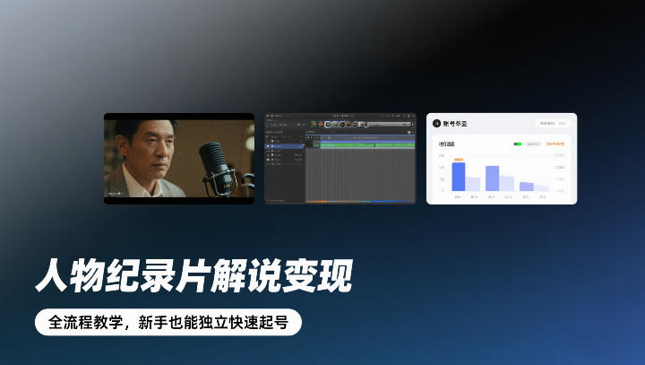 人物纪录片解说变现，全流程教学，新手也能独立快速起号-AI学习资源网