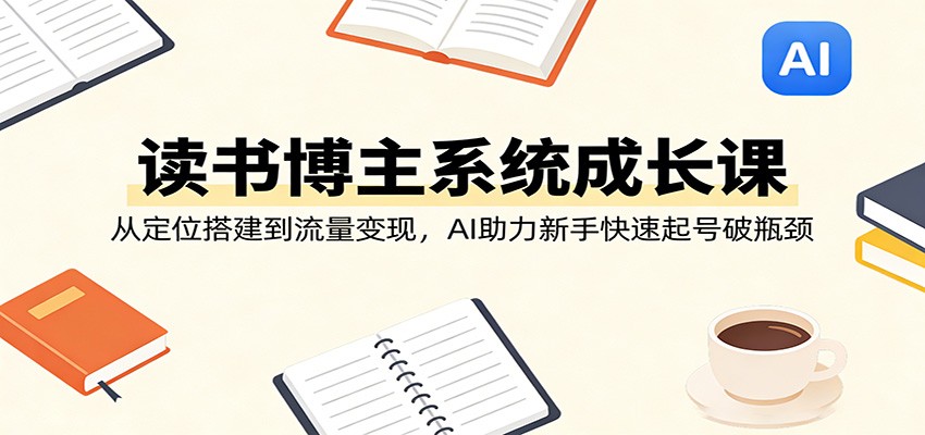 读书博主系统成长课:从定位搭建到流量变现,AI助力新手快速起号破瓶颈-AI学习资源网