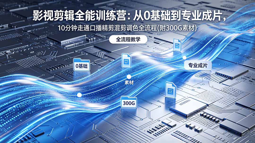 2026影视剪辑全能实战课|0基础到专业成片,全流程教学,高清带300G素材-AI学习资源网