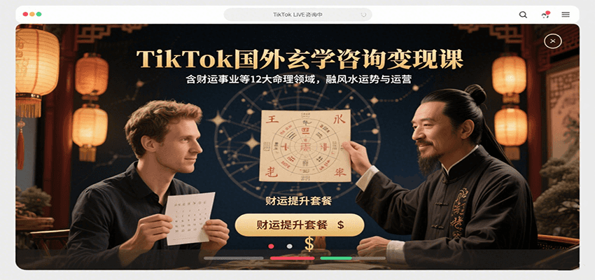 TikTok国外玄学咨询变现课，含财运事业等12大命理领域，融风水运势与运营-AI学习资源网
