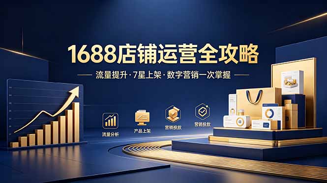 1688店铺没流量？产品上架不到7星？数字营销不会投？全套运营技能一次学(更新6月-AI学习资源网