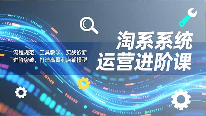淘系系统运营进阶课2.0，流程规范、工具教学、实战诊断，进阶突破，打造高盈利店铺模型-AI学习资源网