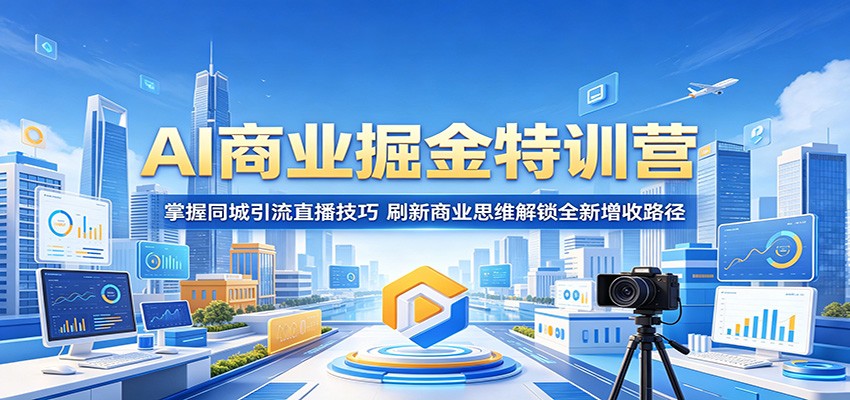 AI商业掘金特训营：掌握同城引流直播技巧，刷新商业思维解锁全新增收路径-AI学习资源网