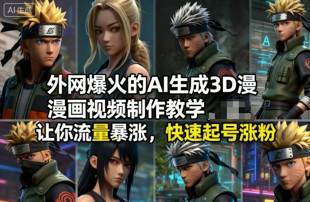 外网爆火的AI生成3D漫画视频制作教学,让你流量暴涨,快速起号涨粉!-AI学习资源网