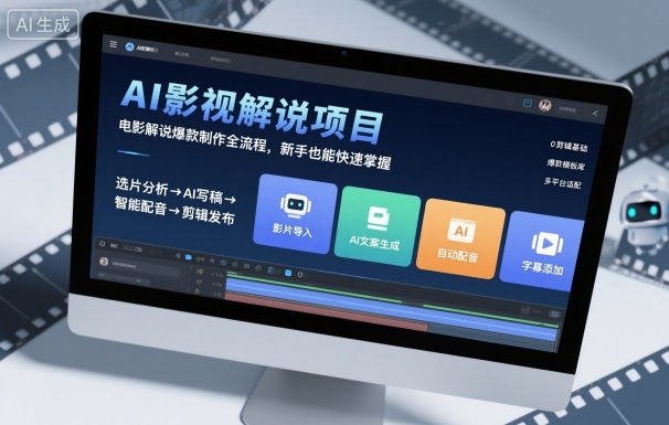 AI影视解说项目，电影解说爆款制作全流程，新手也能快速掌握-AI学习资源网