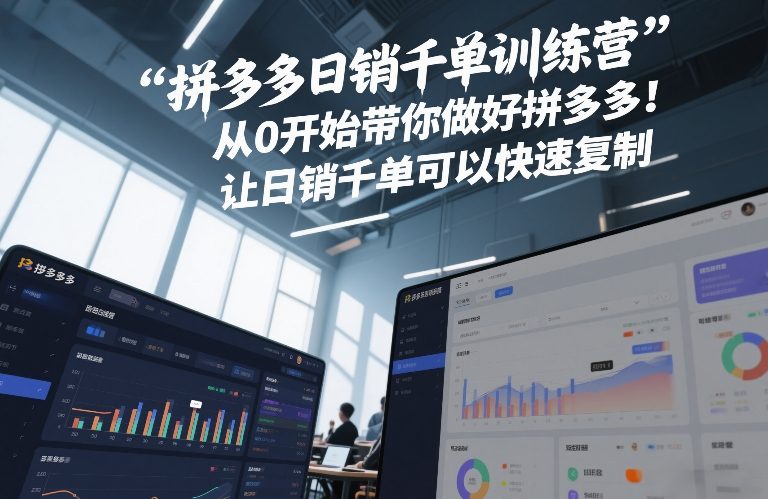 拼多多日销千单训练营，从0开始带你做好拼多多，让日销千单可以快速复制(更新26年3月)-AI学习资源网