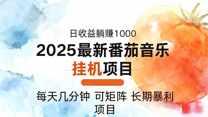 2025年最新番茄音乐人挂机项目,每天几分钟,月入1000+,可矩阵,一台…-AI学习资源网