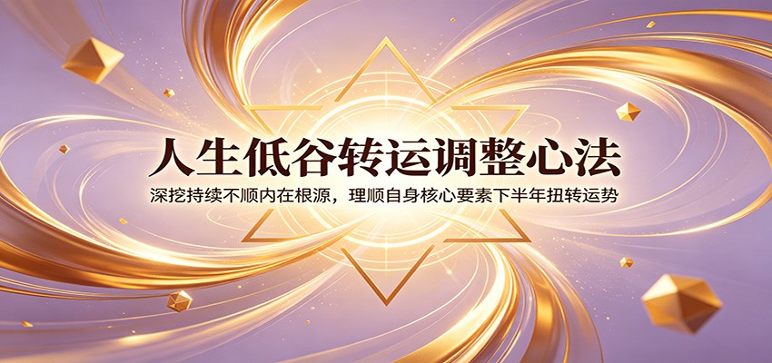 人生低谷转运调整心法：深挖持续不顺内在根源，理顺自身核心要素下半年扭转运势-AI学习资源网