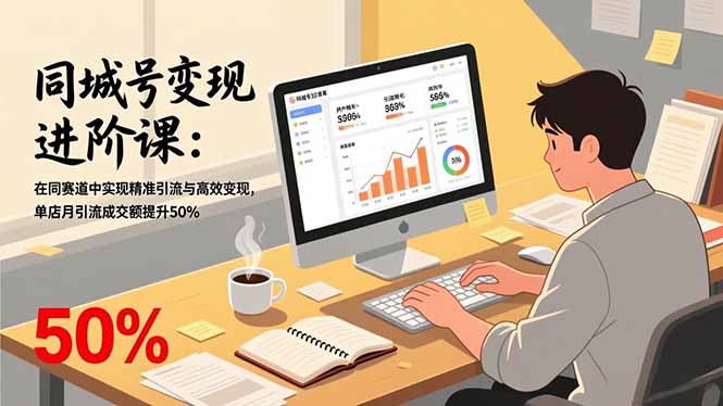 同城号变现进阶课：在同城赛道中实现精准引流与高效变现，单店月引流成交额提升50%-AI学习资源网