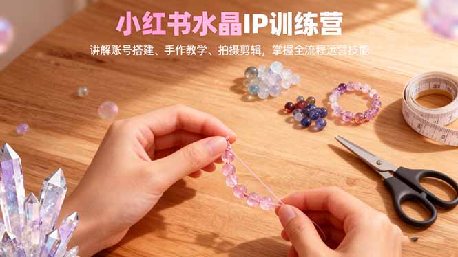 小红书水晶IP训练营,讲解账号搭建、手作教学、拍摄剪辑,全流程运营技能-AI学习资源网