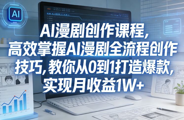 某社群AI漫剧创作课程,高效掌握AI漫剧全流程创作技巧,教你从0到1打造爆款,实现月收益1W+-AI学习资源网